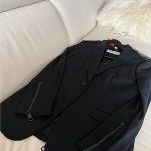 Burberry Black Women's Blazer with Zipper Accents